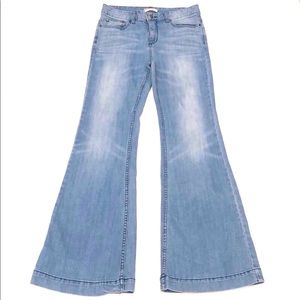 Free People Light Wash High Rise Flare Jean